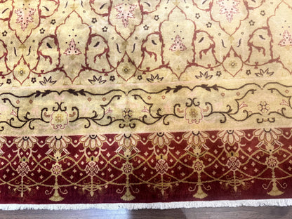 Pak Persian Rug 8x10 Allover Pattern Gold Tan Handmade Wool 200 KPSI