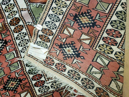 Oushak Wool Rug Antique Turkish Handmade 4x7