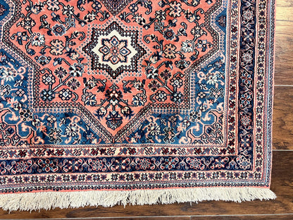 Persian Shiraz Rug 3x5 Hand Knotted Wool Vintage Carpet Geometric Tribal Design