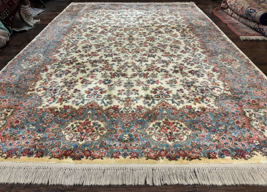 Karastan Kirman Wool Rug Ivory 8.8 X 12 Vintage 700 Series 788