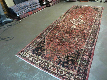 Persian Runner Rug 3.8 x 10, Red, Vintage