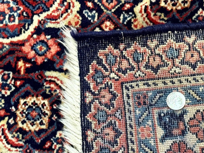 Persian Tabriz Rug 11x14 Navy Blue Herati Wool Carpet