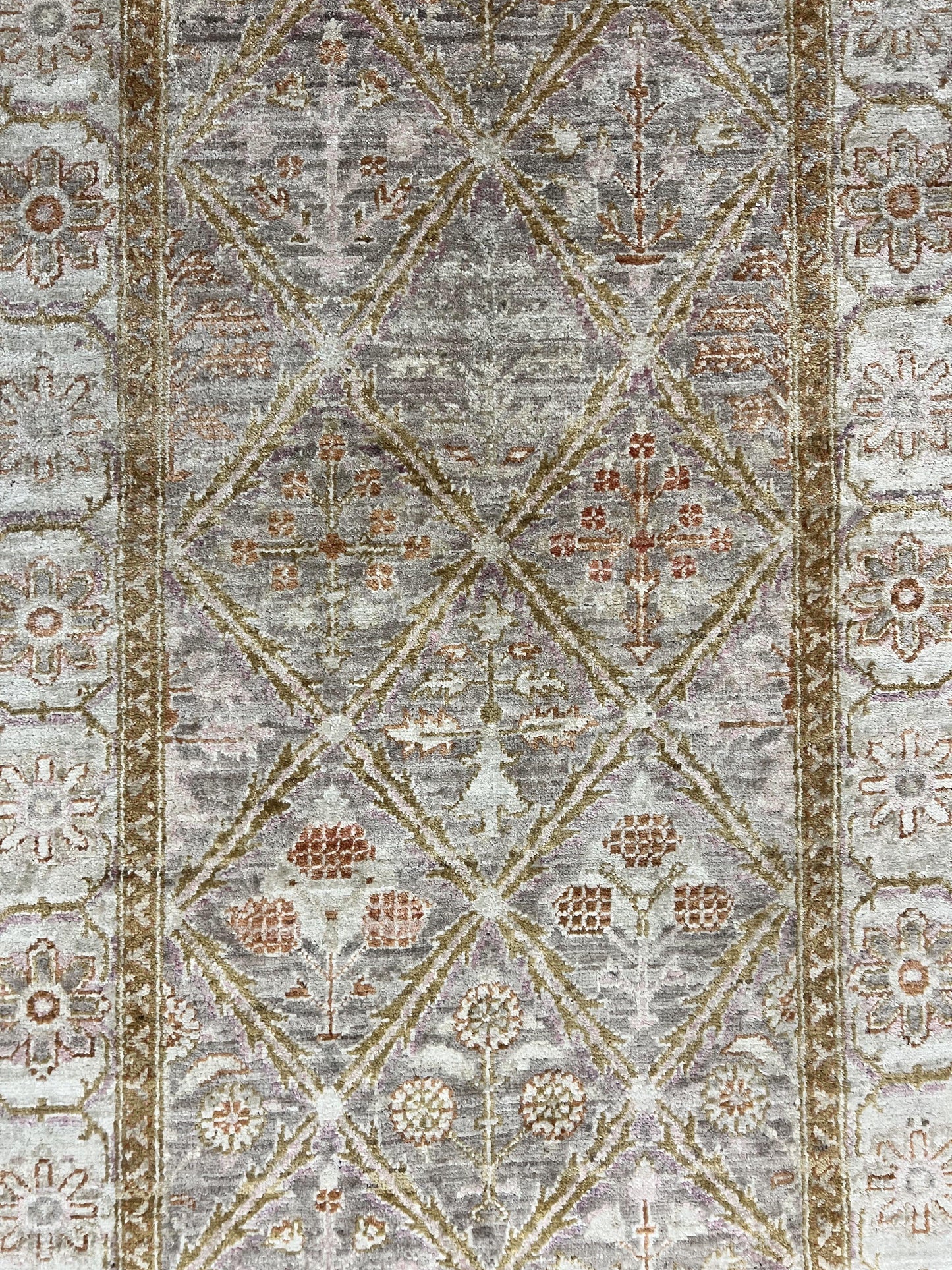 Pakistani Peshawar Rug 3x5, Safavieh Wool Handmade Hand Knotted Vintage Rug, Panel Design 3 x 5 Oriental Carpet