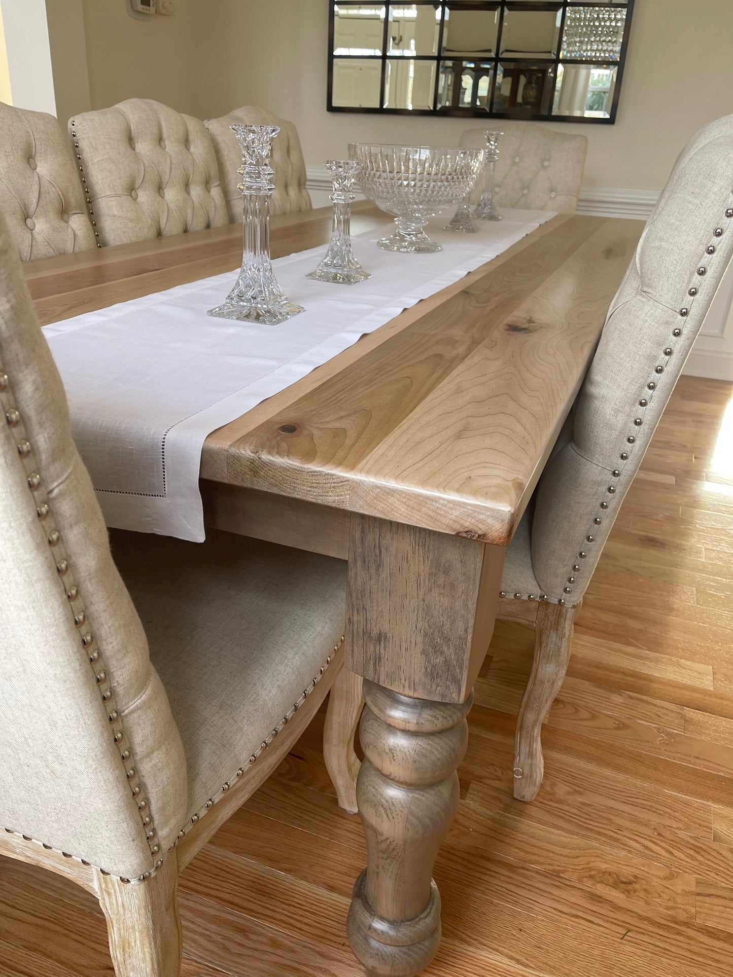 Victorian Spindle Leg Dining Table Handcrafted From Kiln Dried Maple With Custom Thick Legs