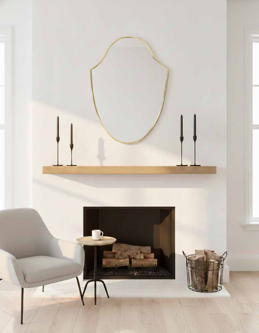 Modern brass mirror