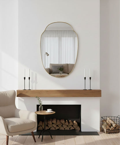 Elegant brass framed wall mirror