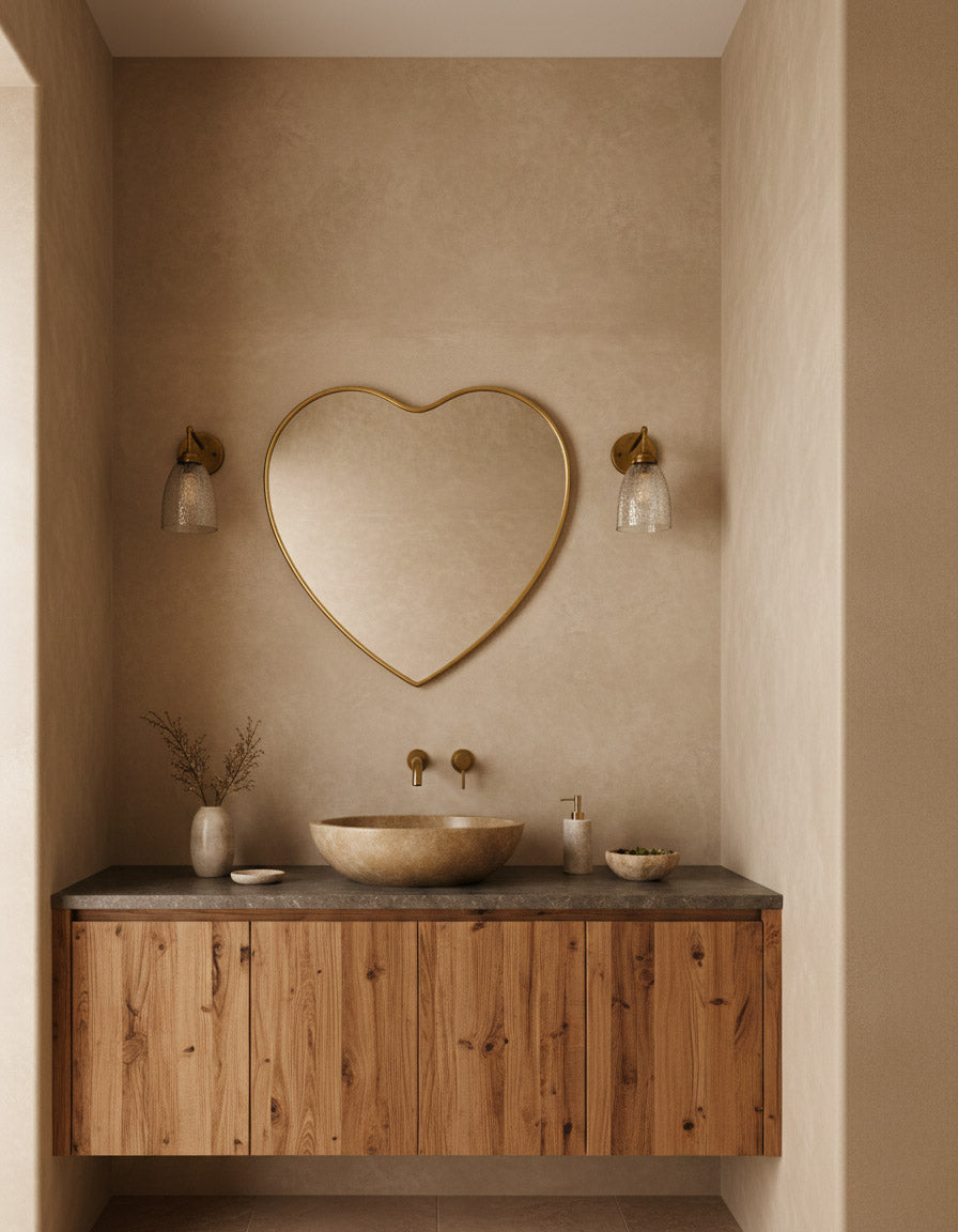 Decorative heart wall mirror