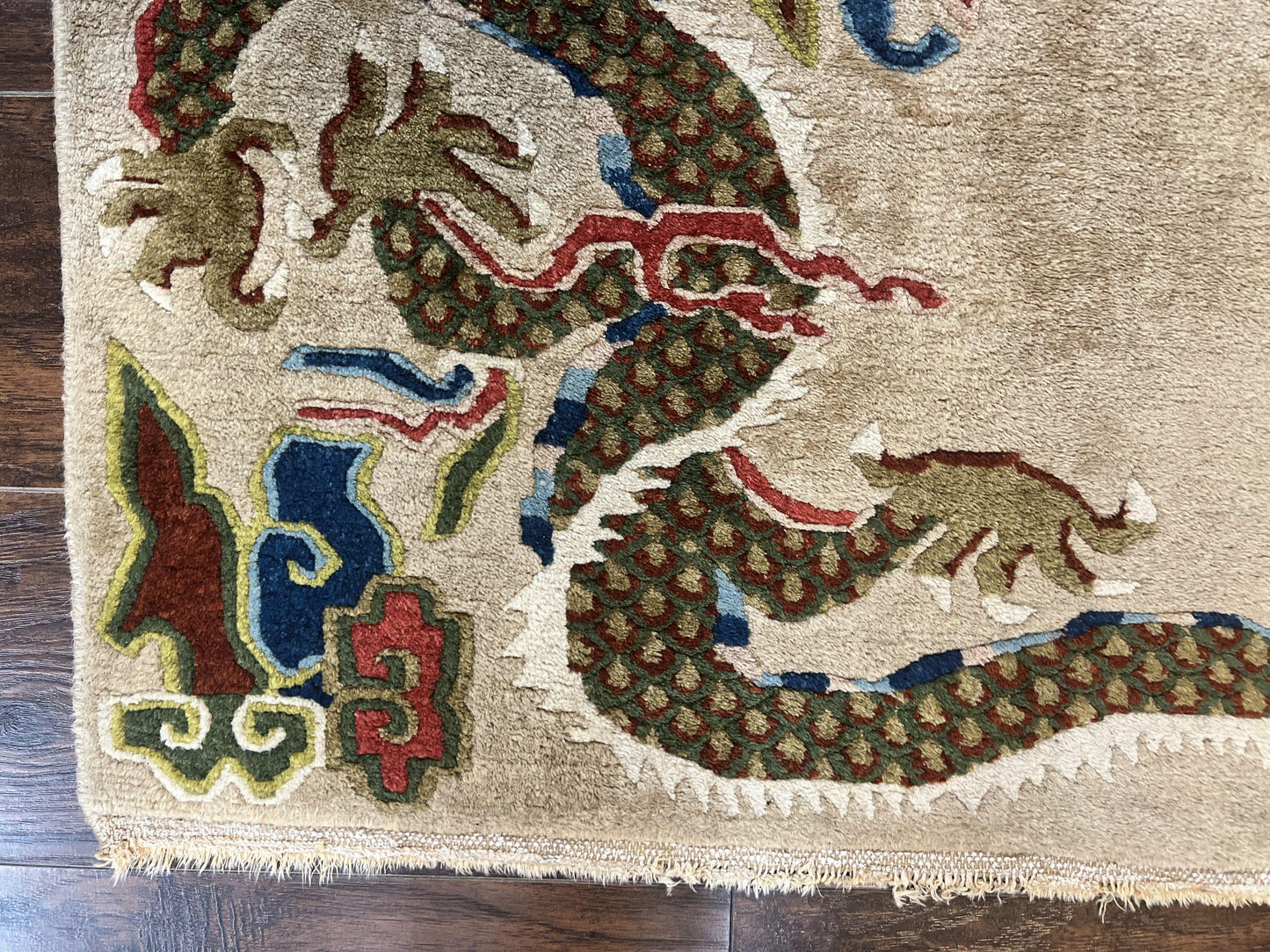 Peking Rug Handmade Wool Antique Chinese Oriental Carpet With Dragon Motifs