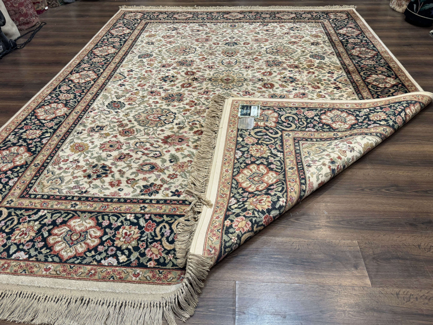 Karastan Rug 8.8 x 12 Ivory Indo Kirman #700/706, Wool Original Series