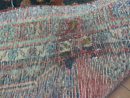 Antique Handmade Turkish Tribal Rug 4 by 9 Feet Wool Oriental Geometric Design