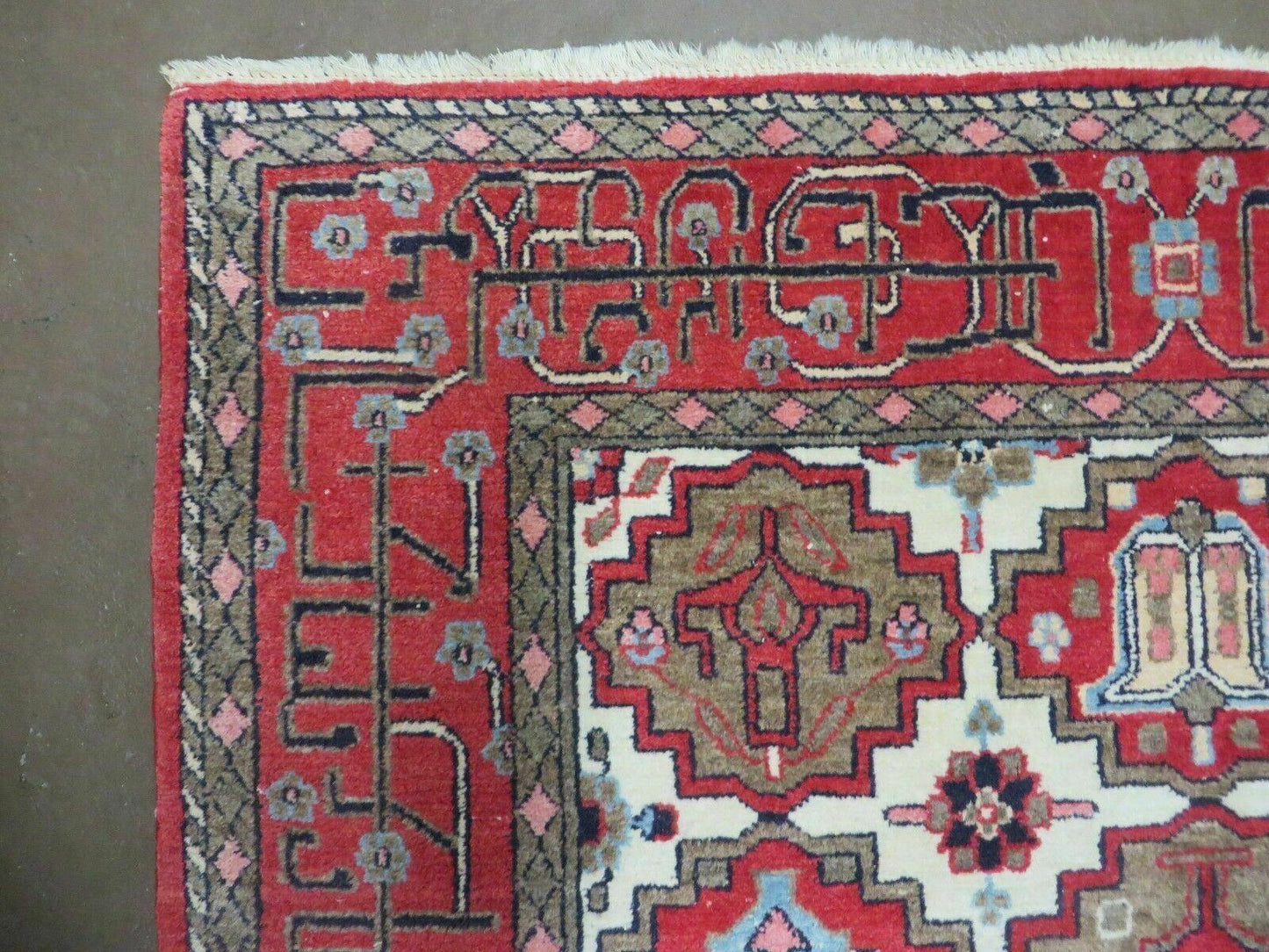 Antique Turkish Anatolian Wool Rug 4x6 Handwoven With Vegetable Dyes