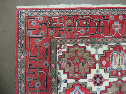 Antique Turkish Anatolian Wool Rug 4x6 Handwoven With Vegetable Dyes