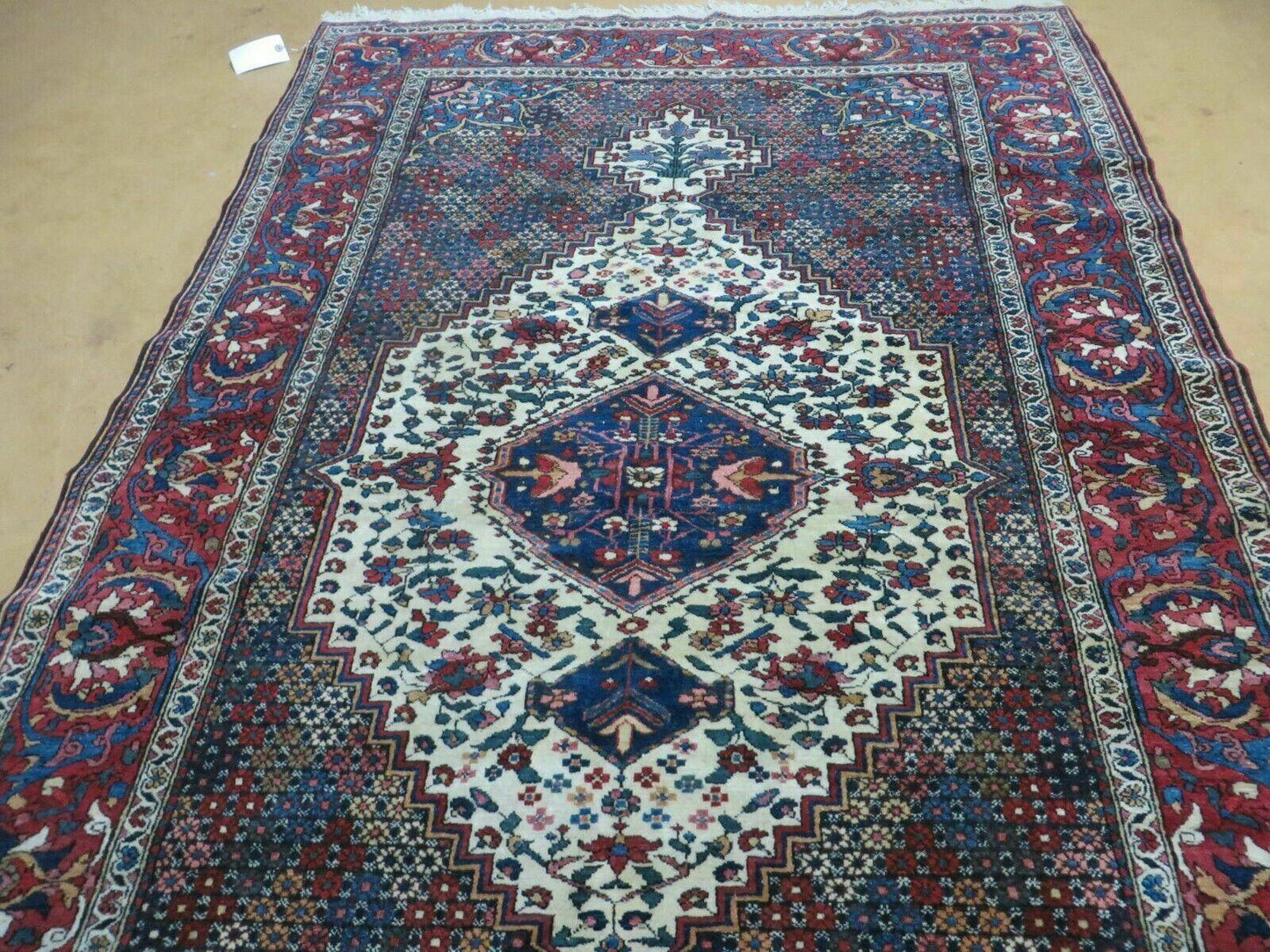 Turkish Floral Oriental Medallion Wool Rug 4x7 Vintage Handmade Vegetable Dye