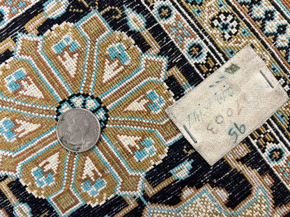 Persian Silk Rug 5x7 Hand Knotted Vintage Qum Carpet With Birds Floral Vases Red