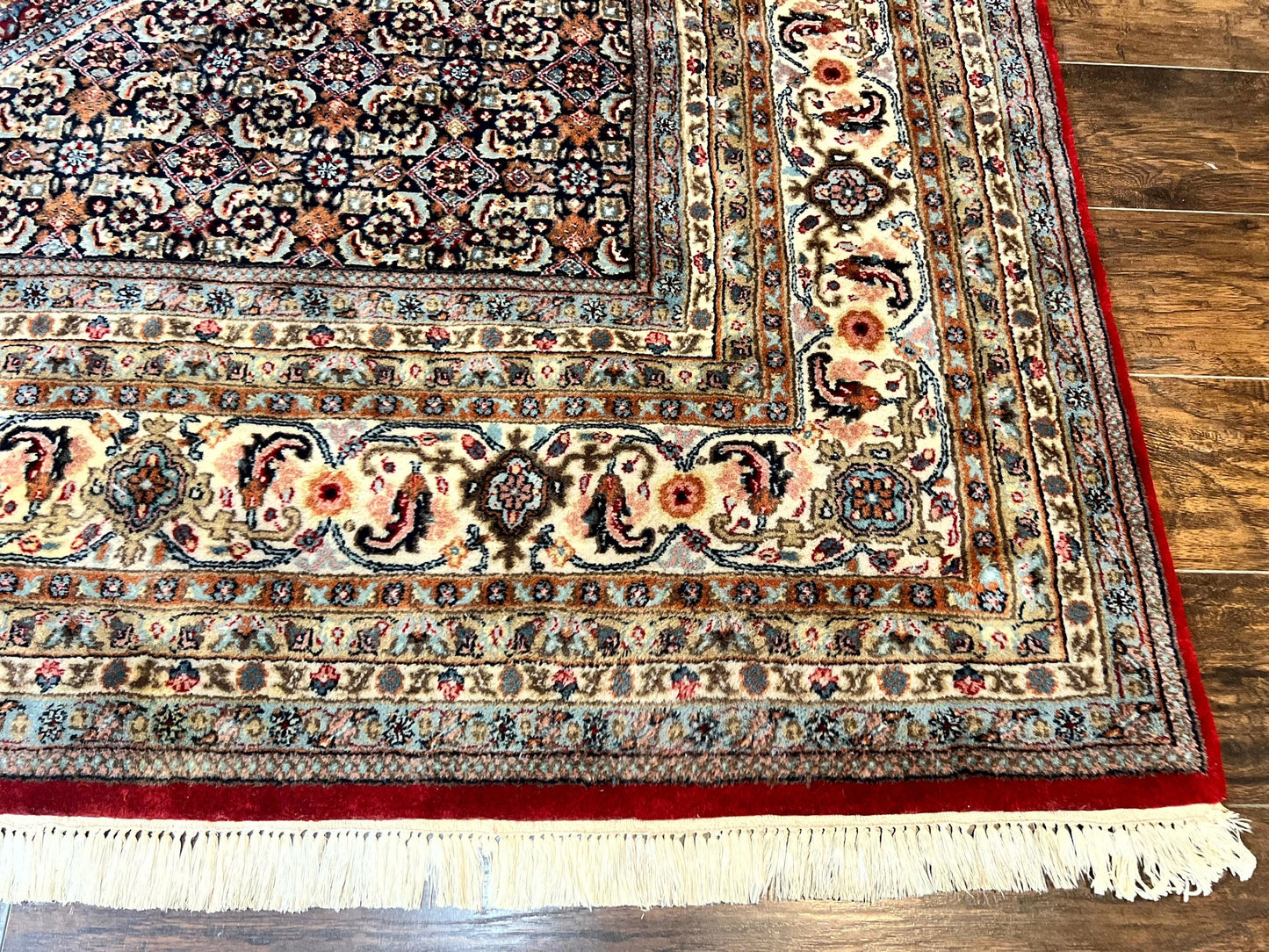 Bidjar Rug Square 10x10 Indo Persian Handmade Wool Carpet Red Vintage