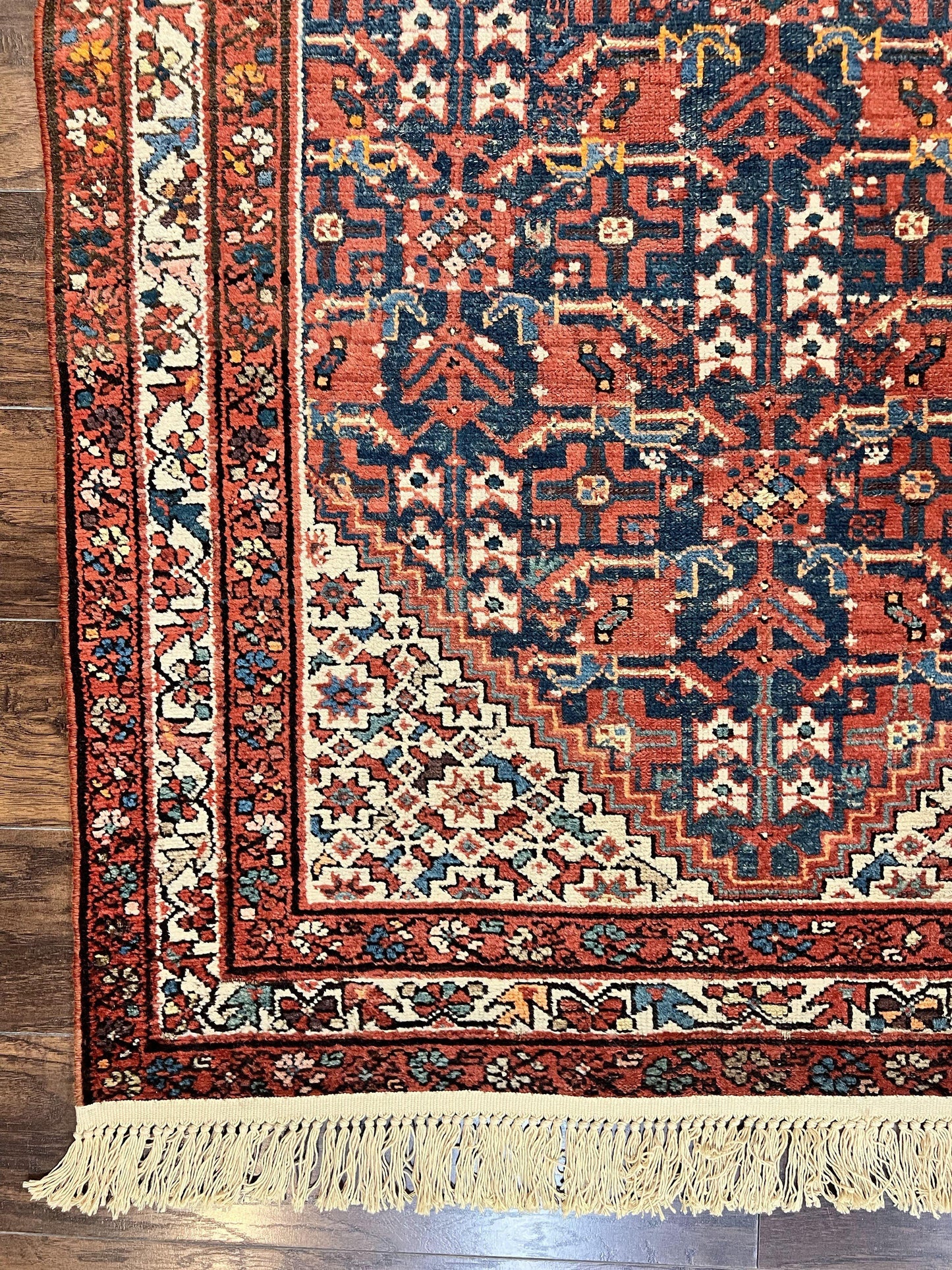 Persian Malayer Rug 4x7 Hand Knotted Wool Tribal Geometric Boho Antique Oriental Carpet