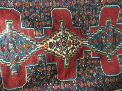 Turkish Kilim Rug Vintage 1940s Wool Flatweave Two Sided Handmade 45x64