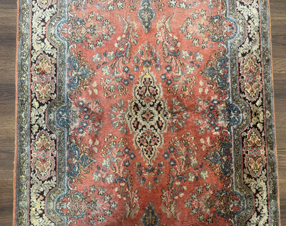 Kashmiri Silk Rug Hand Knotted 3x5 Vintage Indian Silk Rug 260 KPSI