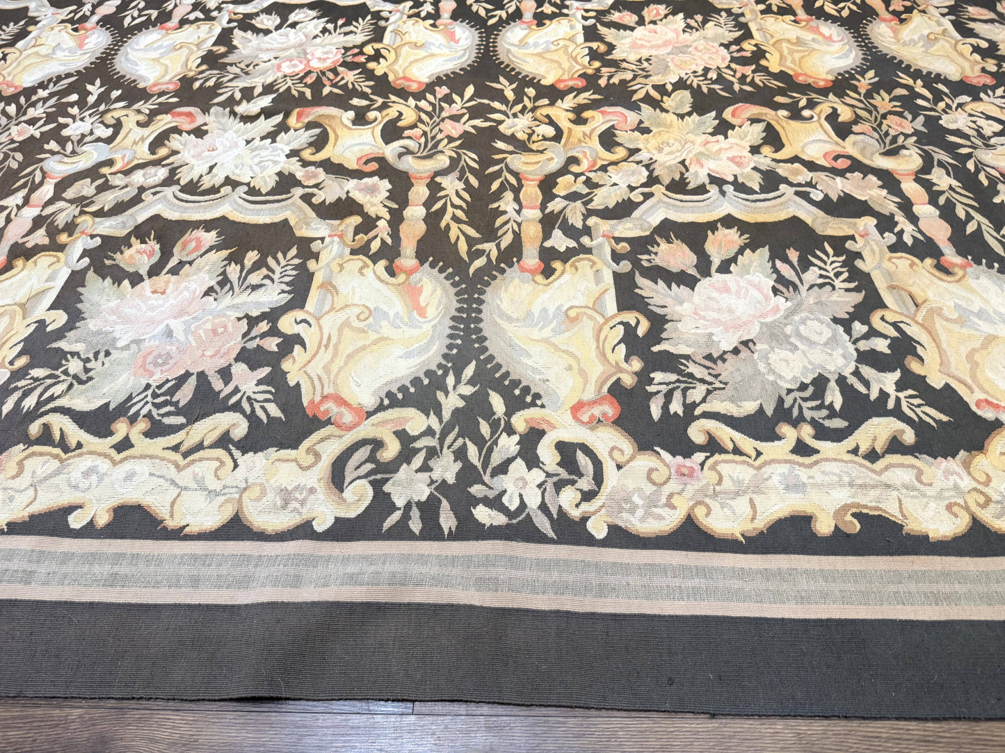 Palace Size Aubusson Rug 12x18 Vintage Handmade Handwoven Wool Masterpiece