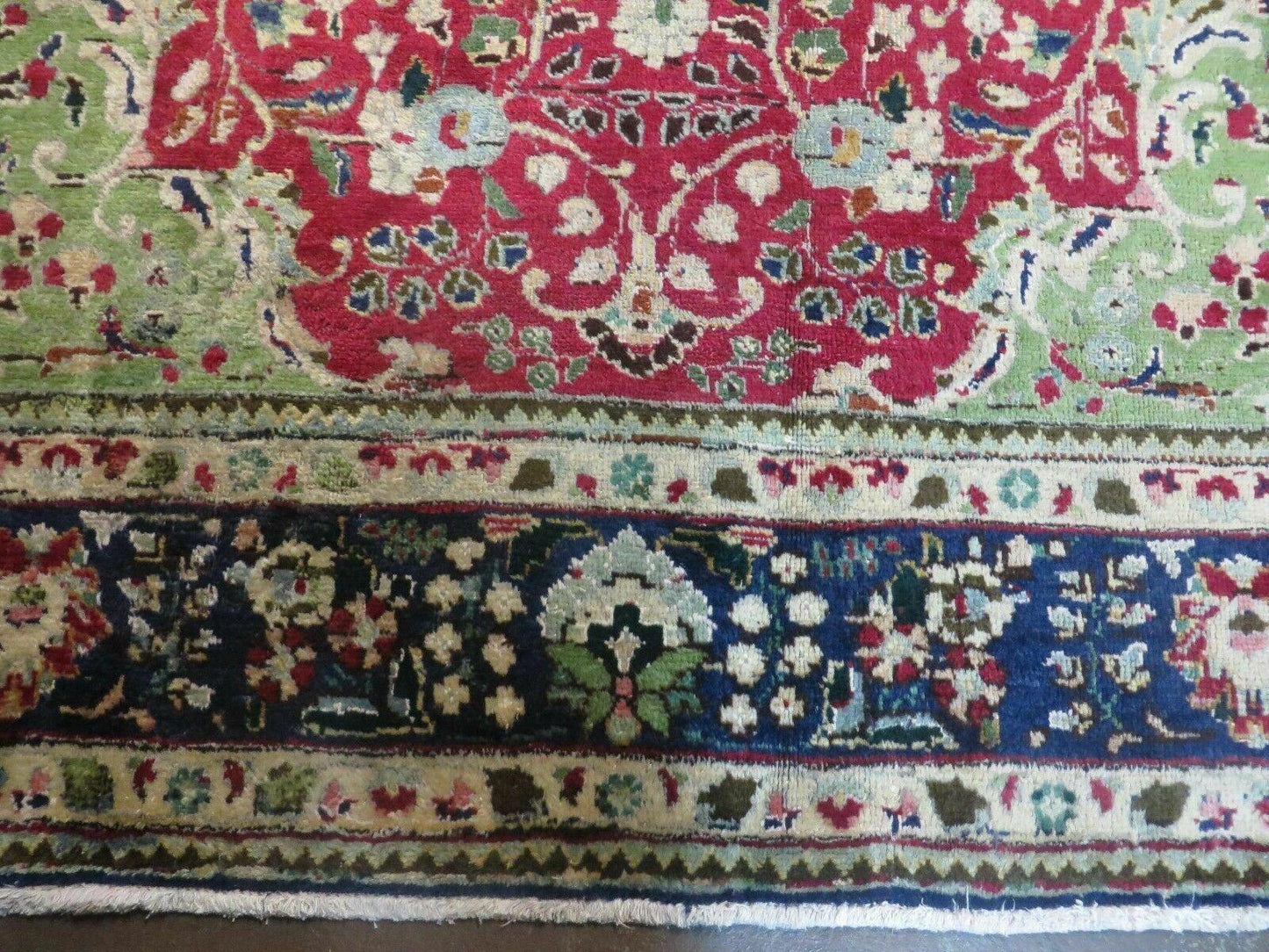 Persian Tabriz Rug 7x10 Hand Knotted Antique Floral Medallion Wool Oriental Carpet