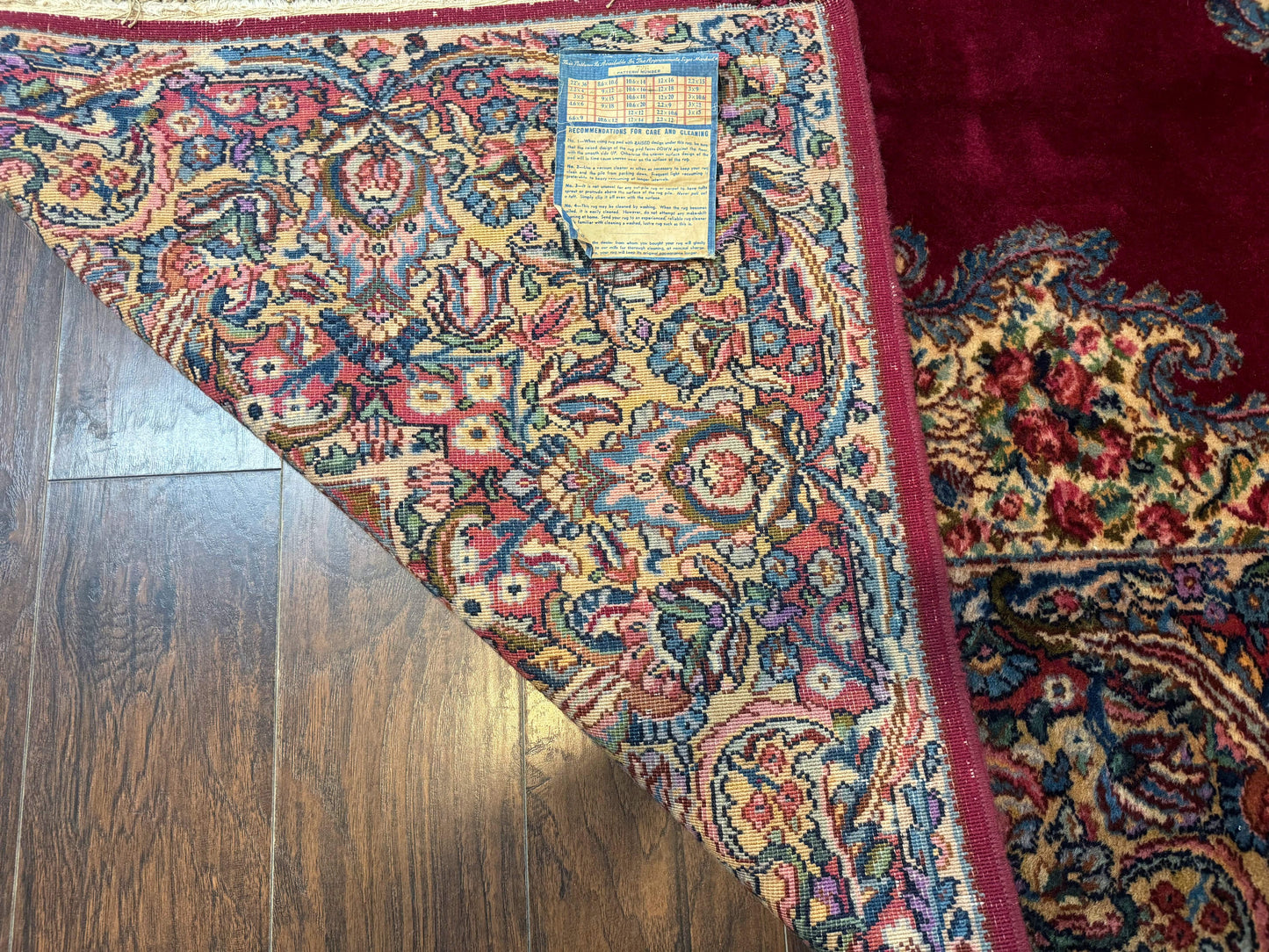 Karastan Rug 8.8 x 12 - Red Floral Kirman - Wool Pile Carpet