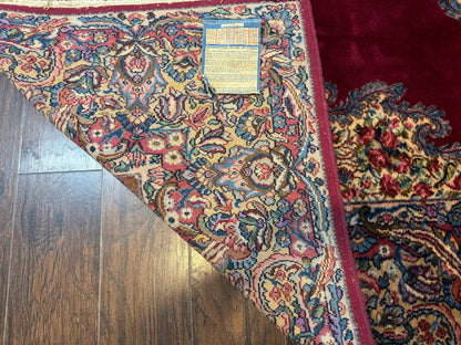Karastan Rug 8.8 x 12 - Red Floral Kirman - Wool Pile Carpet