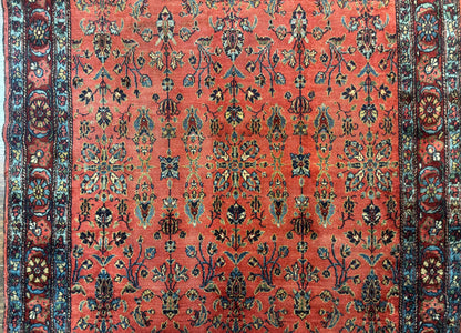 Antique Persian Tribal Rug Hand Knotted Wool Area Rug 5x6.6 Tomato Red
