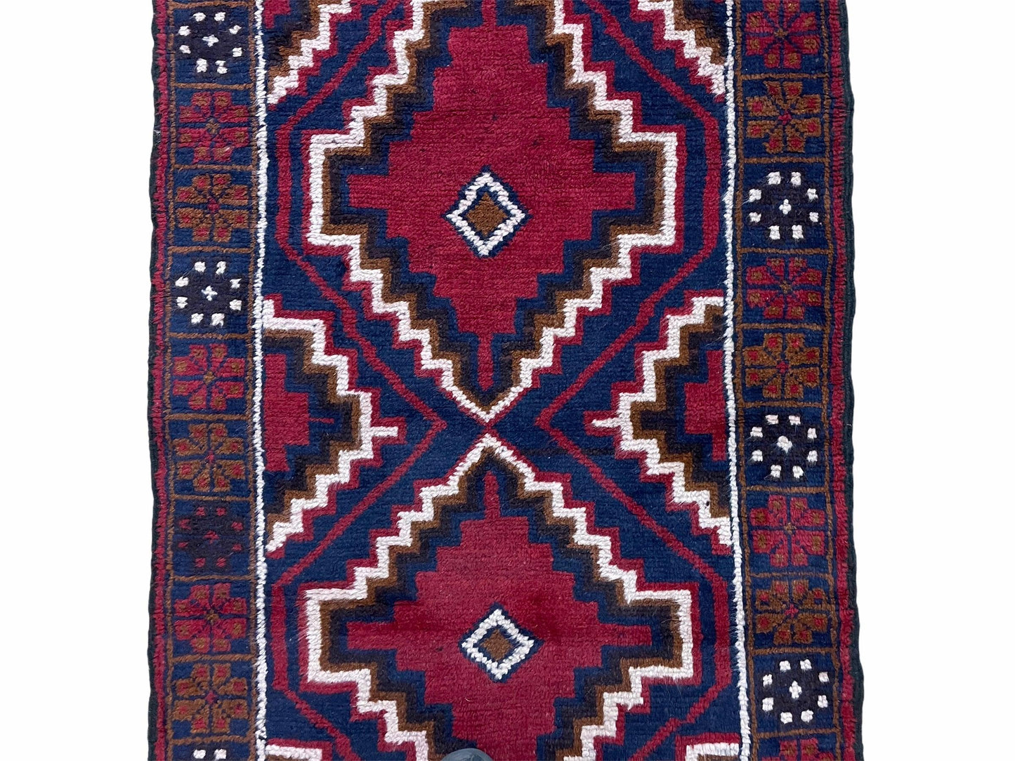 Vintage Baluchi Rug 3 X 5 Handmade Tribal Wool Afghan Red Beige