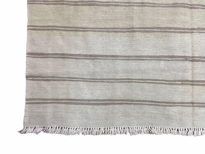 Turkish Kilim Rug 5x8 Hand Knotted Wool Flatweave Southwestern Gray