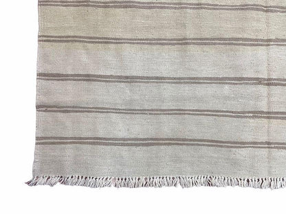 Turkish Kilim Rug 5x8 Hand Knotted Wool Flatweave Southwestern Gray