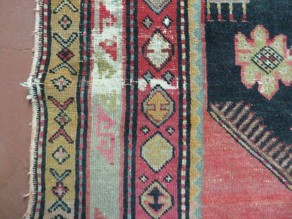 Antique Karabagh Caucasian Rug Handmade Wool 56x105 With Organic Dyes