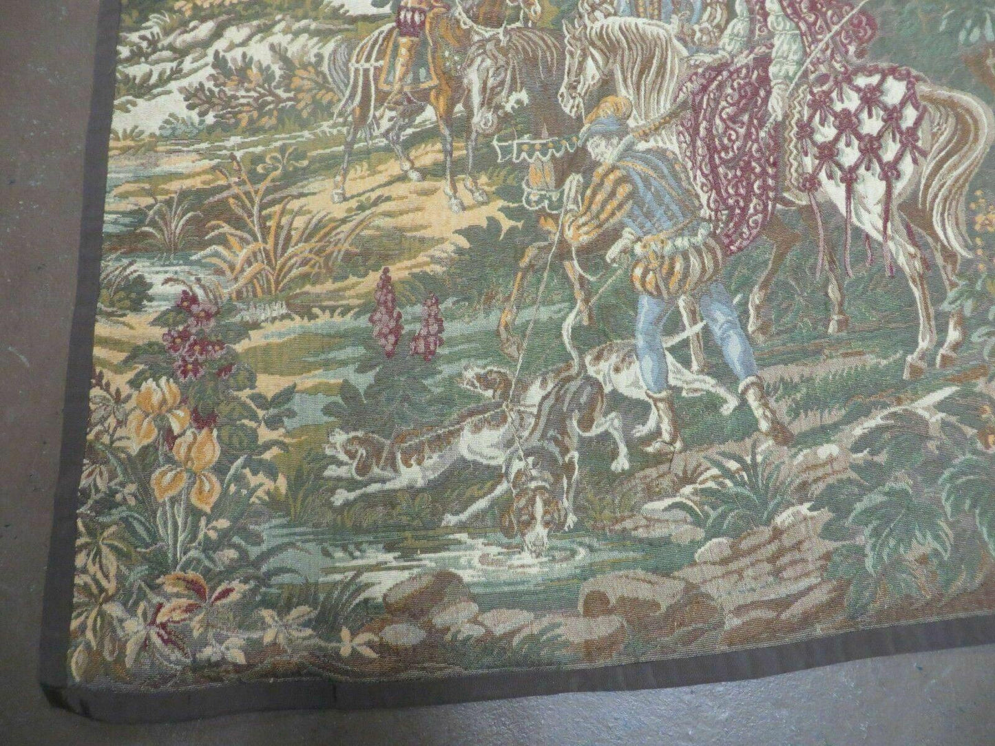 Belgian Hand Loomed Vintage Tapestry Victorian Design 41 By 56 Inches