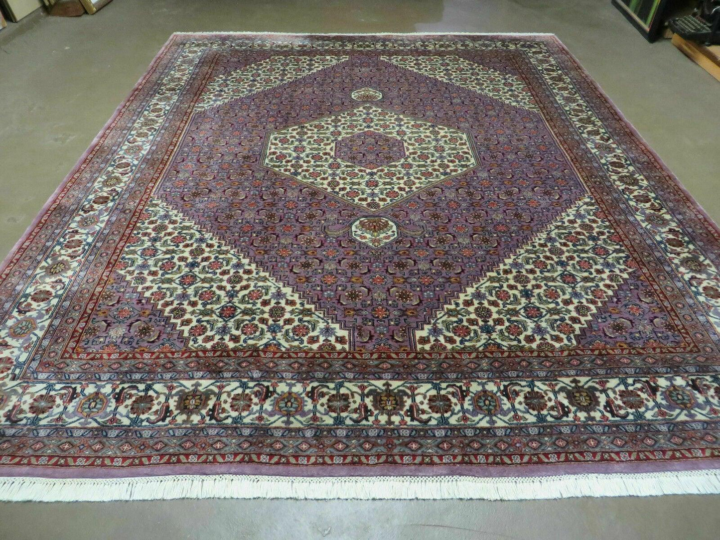 Hand Knotted Wool Rug Vintage Indian 8x10 Medallion Harati Pattern