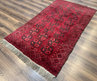 Afghan Bokhara Bashir Rug 3x6 Red