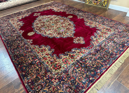 Karastan Rug 8.8 x 12 - Red Floral Kirman - Wool Pile Carpet