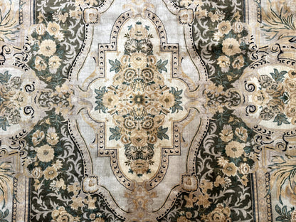 Aubusson Rug 8x10 Hand Knotted Wool Floral Savonnerie Design