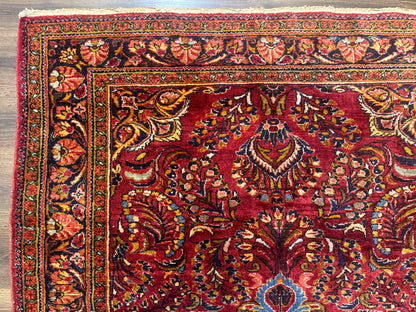 Persian Lilihan Rug 5x6 Red Floral Antique Persian Carpet
