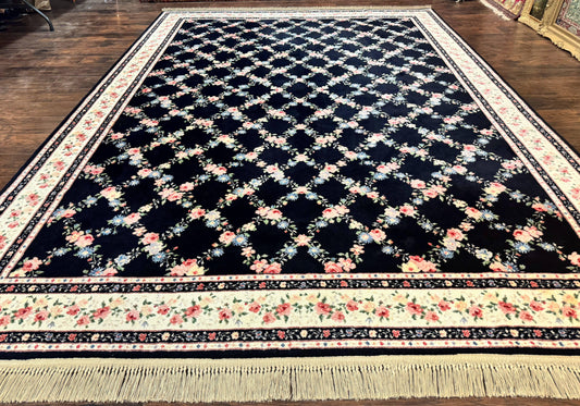 Karastan Rug Garden of Eden Wool Rug Vintage Ebony Trellis Carpet 509 1270
