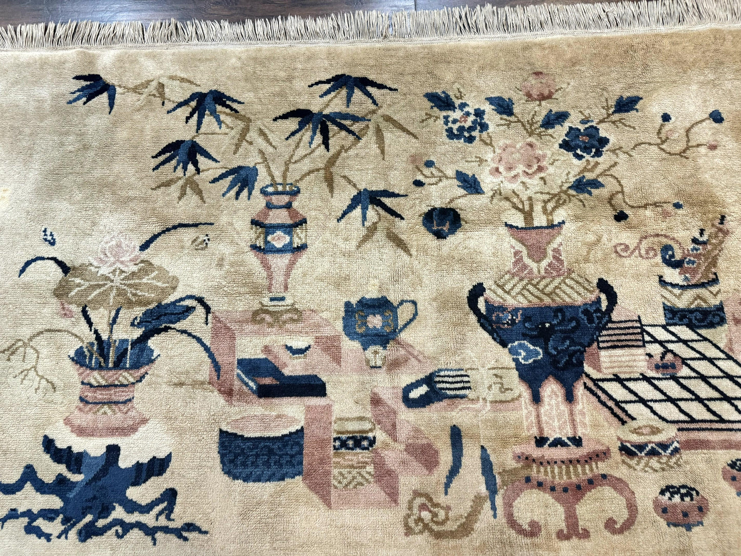 Chinese Wool Rug Handwoven 5x3 Peking Antique Handmade Vintage Carpet