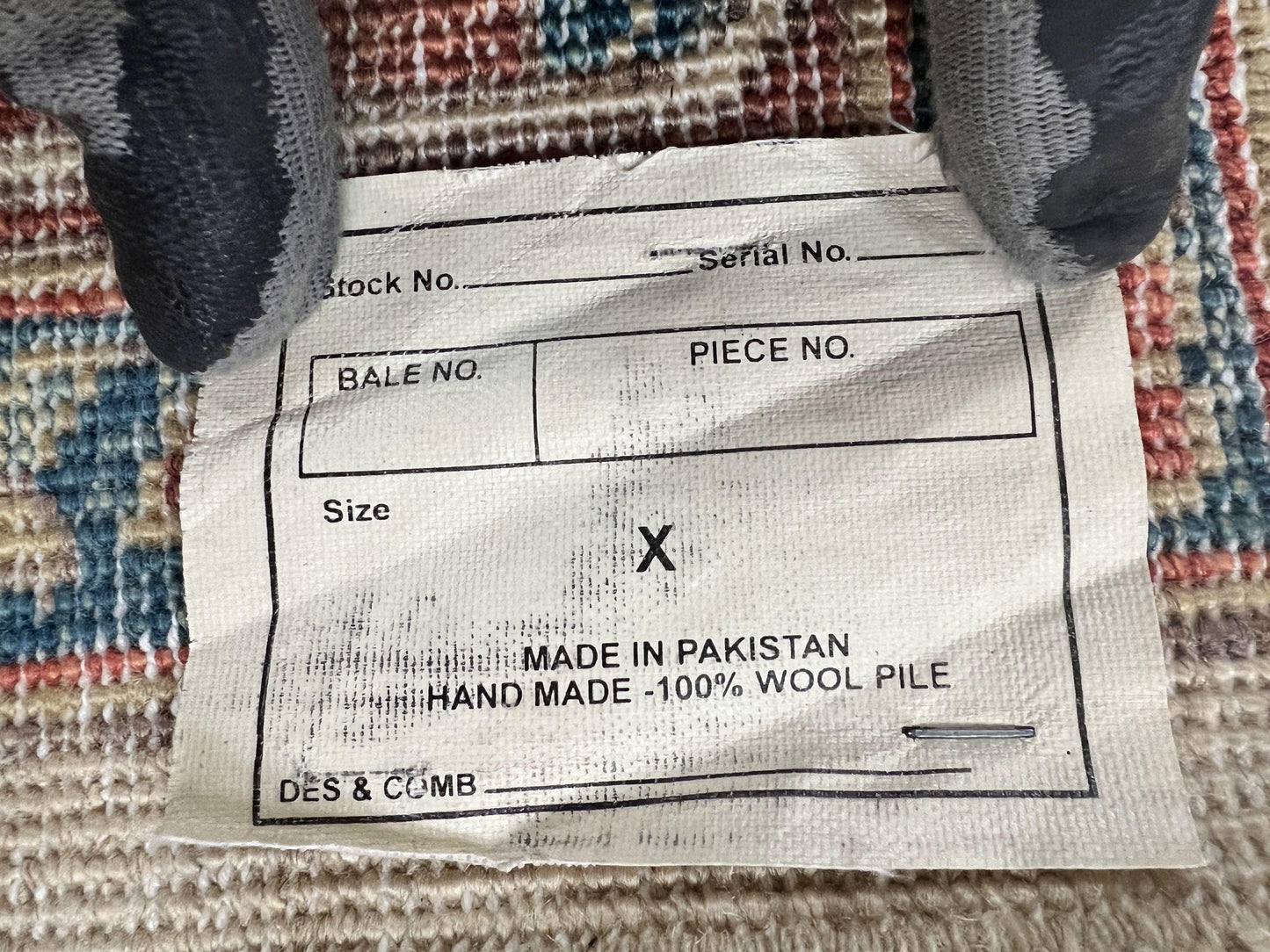 Peshawar Wool Hand Knotted Rug 5x7 Vintage Serapi Geometric Pakistani