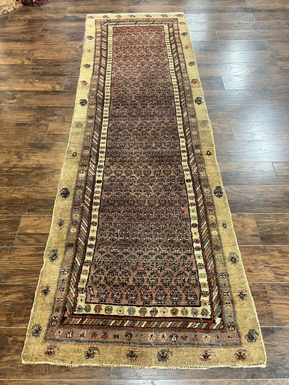 Antique Persian Sarab Runner Rug 3x11, Wool Camel Hair, Tribal Carpet for Hallway 3 x 11, Antique 1920s Rug, Handmade
