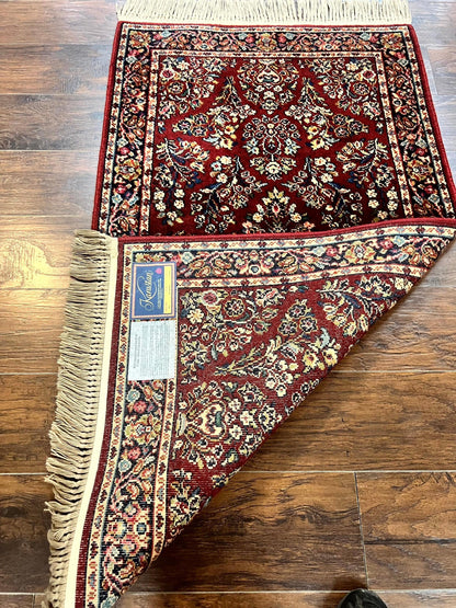 Karastan Rug 3x5 Red Sarouk 785 Vintage Wool Pile Carpet Original 700 Series