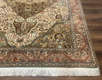 Turkish Sivas Rug 6x9 Floral Medallion Vintage Handmade Wool Carpet