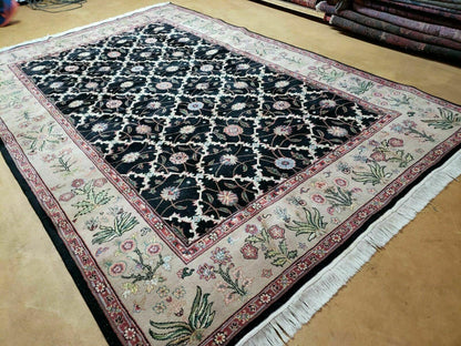 Handmade Wool Rug 6x9 Floral Oriental Hand Knotted Made In India