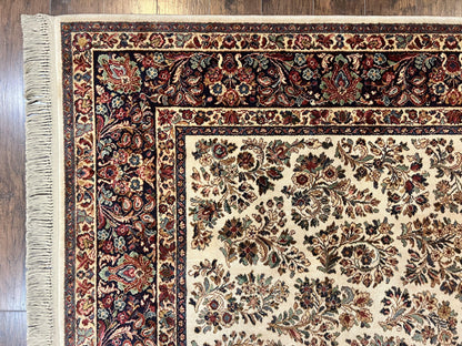 Karastan Rug 8' 8" x 12', Ivory Sarouk #760, Original Karastan Carpet 700 Series, Wool Karastan Area Rug, USA Made, Large Karastan w/ Label