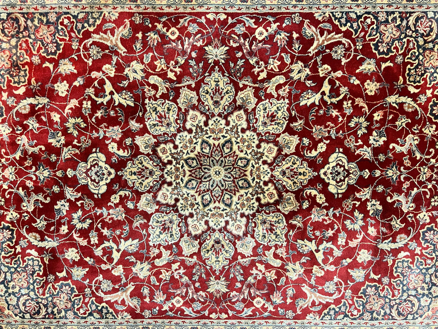 Floral Medallion Wool Rug 5.6x8 Vintage Oriental Taj Mahal Belgium Power Loomed