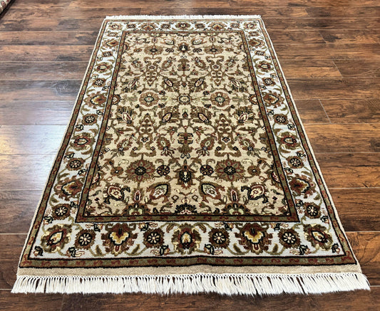 Persian Rug 4x6 Handmade Wool Floral Allover Vintage Oriental Carpet