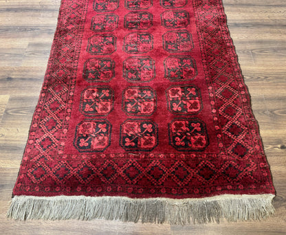 Afghan Bokhara Bashir Rug 3x6 Red