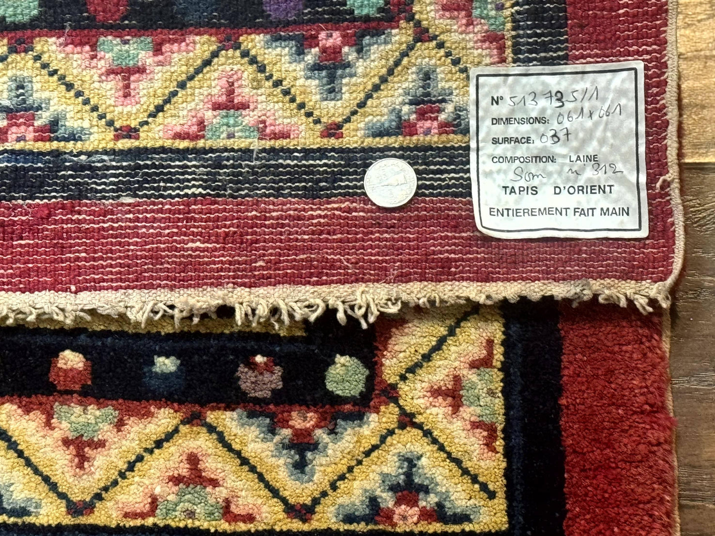 Antique Chinese Wool Rug Square 2x2 Hand Knotted Handmade Area Rug