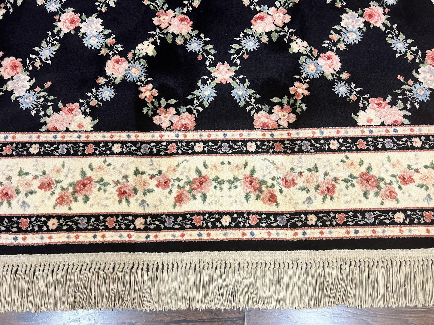 Karastan Rug 8.8 x 12, Garden of Eden #509/1270, Ebony Trellis, Vintage Discontinued Wool Pile Karastan Carpet